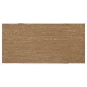 English Elm Gavilon Brown Rectangular Trestle Base Dining Table — Modern Farmhouse Wood Dining Table, 83.75" L B062S01221