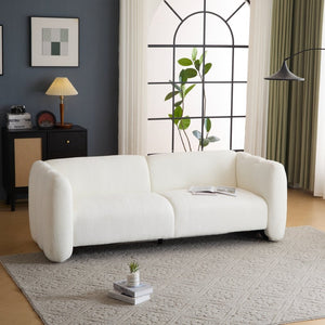 English Elm Tonson Wave Silhouette Boucle Three Seater Sofa Sculptural Modern Living Room Seating White N773IS00030CC