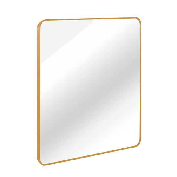 English Elm 36in Square Metal Framed Bathroom Mirror 36x36 Large HD 4mm Shatterproof Glass with Easy Install Hooks Gold W2203P379074