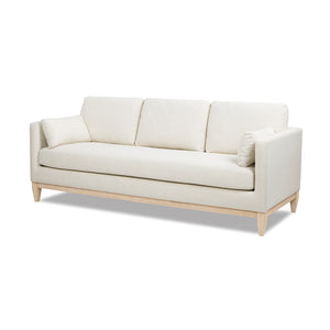 English Elm Jennifer Taylor Home - Knox 84" Modern Farmhouse Sofa in Flax White Linen — Feather-Down Foam, Removable Covers, Durable Fabric B2719P353145