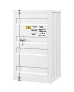English Elm White 1-Door Chest Container-Lock Style with 5 Compartments, 4 Metal Shelves, Rugged Iron Storage (48"x28"x22") B062P209020