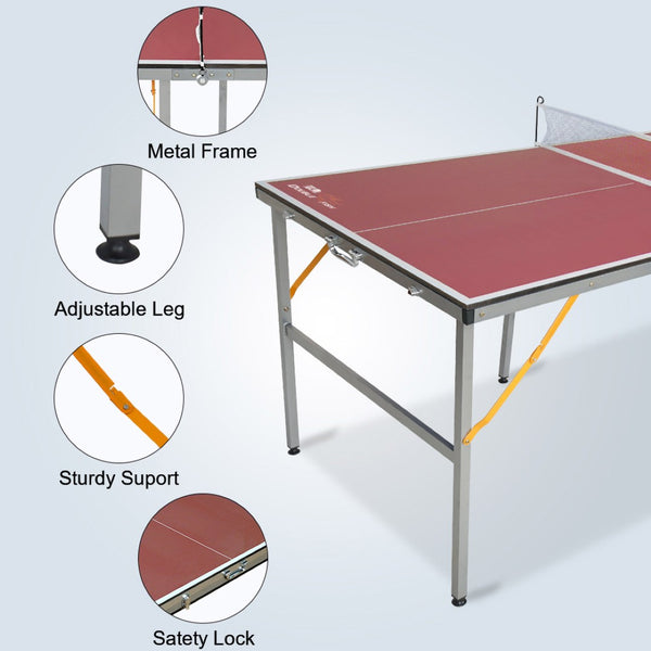 English Elm Double Fish Foldable Mdf Ping Pong Table with Wheels Net Paddles Balls Indoor Outdoor W3087P250981