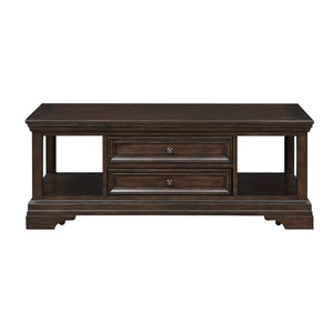 English Elm Traditional Lift Top Coffee Table Birch Veneer Storage Drawers Open Shelves Living Room B011P291536