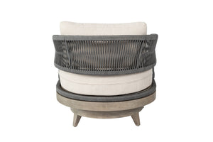 English Elm Orbit Outdoor Swivel Patio Chair Eucalyptus Wood Rope Weave Resort Lounge Seat B2736P464826