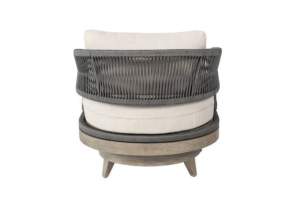 English Elm Orbit Outdoor Swivel Patio Chair Eucalyptus Wood Rope Weave Resort Lounge Seat B2736P464826