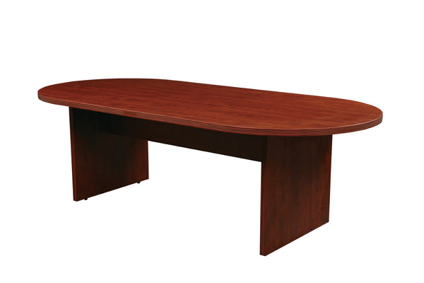 OSP Home Furnishings Napa Racetrack Executive Conference Table Seats Ten with Veneer Finish and Cable Management Cherry NAP-36-CHY