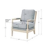 Madison Park Donohue Traditional Accent Arm Chair MP100-1242 Light Blue/Antique Cream