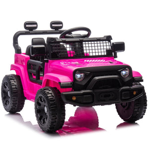 English Elm 24v Kids Ride on Car with Parental Remote Four Wheel Suspension Led Lights Bluetooth Pink W1578P235081