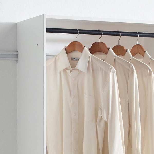 English Elm Devi White Wall Mounted Wood Closet System — Modern Melamine Construction, Ample Storage & Easy Assembly B040P311948