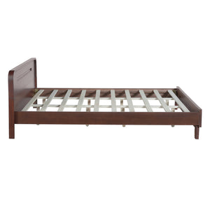 English Elm Christopher Knight Home® - Pine Queen Size Bed In Dark Walnut, Solid Pine Frame With No Box Spring, Classic Comfort & Style N770P291028W_N770P291029W