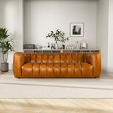 English Elm Ashcroft Furniture - Maverik Genuine Cognac Leather Couch