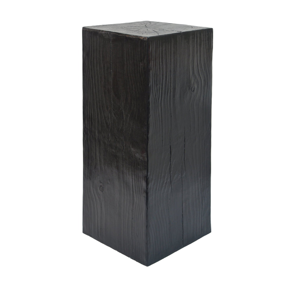English Elm Christopher Knight Home® - Wood-Look Square-Column End Table 33.75" H with Distressed Wood-Like Finish, Durable MGO Fiberglass Blend Black N770P284172B