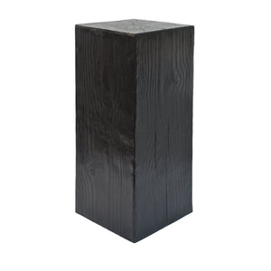 English Elm Christopher Knight Home® - Wood-Look Square-Column End Table 33.75" H with Distressed Wood-Like Finish, Durable MGO Fiberglass Blend Black N770P284172B