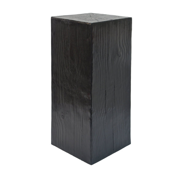 English Elm Christopher Knight Home® - Wood-Look Square-Column End Table 33.75" H with Distressed Wood-Like Finish, Durable MGO Fiberglass Blend Black N770P284172B