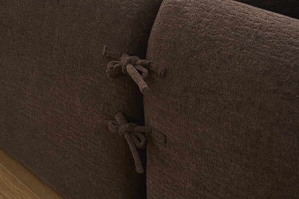 English Elm Compression Compression Sponge Sofa Curved Modular Sectional with 30D High-Density Chenille Sleeper for Cozy Apartment Living Room Comfort and Safe Rounded Design Brown W2231S00029