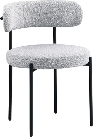 English Elm Contemporary Drexel Boucle Dining Chairs Set of 2 with Sleek Metal Frame, Modern Comfort & Texture Gray 23 L x 23 W x 31 H B011P352528