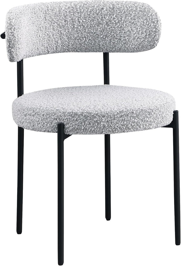 English Elm Contemporary Drexel Boucle Dining Chairs Set of 2 with Sleek Metal Frame, Modern Comfort & Texture Gray 23 L x 23 W x 31 H B011P352528