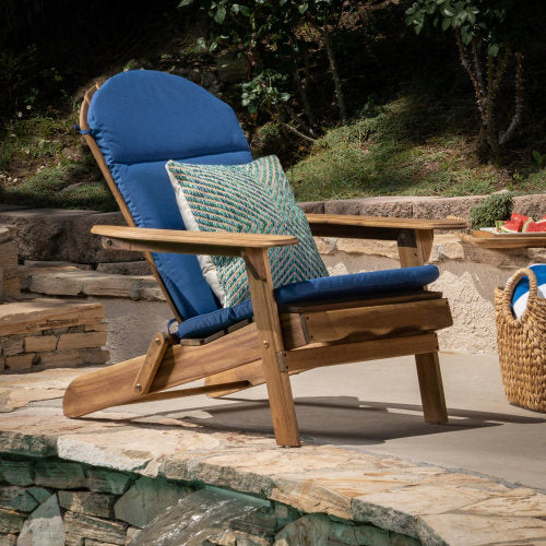 English Elm Christopher Knight Home® - Chair Cushion - Dark Blue Adirondack Cushion For Outdoor Seating, Water-Resistant & Easy Care N769P577022N
