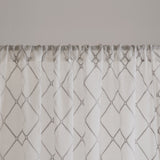 Madison Park Irina Transitional Diamond Sheer Window Curtain Panel MP40-2331 White/Grey