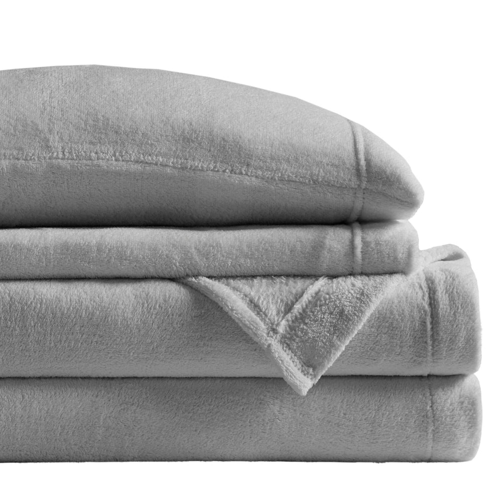 JLA Home True North by Sleep Philosophy - Micro Plush Sheet Set by Sleep Philosophy — Ultra-Soft Brushed, Lightweight Warmth, OEKO-TEX Certified Bedding Grey BL20-0870