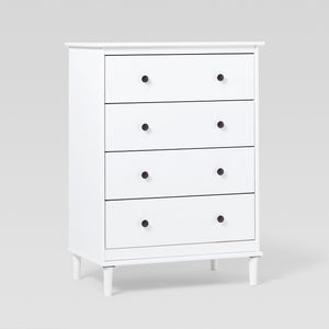 4-Drawer Solid Wood Dresser White BR4DDRWH-T Walker Edison