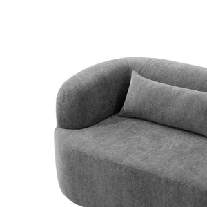 English Elm [new]86" Chenille Cloud Sofa Curved Legless 3-seater with Pocket Springs for Living Room Gray N723P404465E