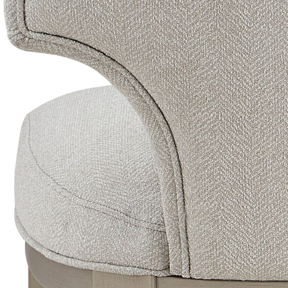 English Elm Ivory Curved Back Side Chairs Set of 2 — Padded Linen Seats, Champagne Wood Legs, Elegant Comfort B062P209264