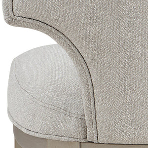 English Elm Ivory Curved Back Side Chairs Set of 2 — Padded Linen Seats, Champagne Wood Legs, Elegant Comfort B062P209264