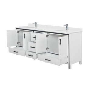 English Elm White Double Bath Vanity With Quartz Top & Faucet Set - Modern Elegance For Spacious Bathrooms B2731P260660-GIGA