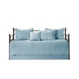 Madison Park Tuscany Cottage/Country 6 Piece Reversible Scalloped Edge Daybed Cover Set MP13-8386 Blue