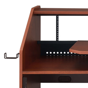 English Elm Cherry Music Desk with Spacious Surface and Multi-Earphone Rack for Organized, Tangle-Free Studio Use B062P215479