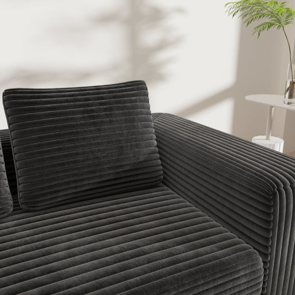 English Elm Sofa in a Box Memory Foam Floor Loveseat Corduroy Upholstered Studio Lounge Couch W1960P334843