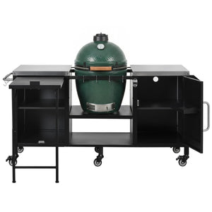 English Elm K&k Stainless Steel Outdoor Kitchen Island with Fold Out Prep Surface for Kamado Grills N707S000023B