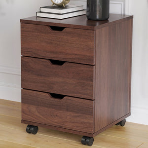 English Elm 3-drawer Rolling Wood File Cabinet with Locking Casters for Home Office Under Desk Brown T3623P434241