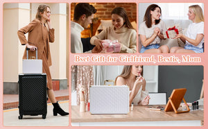 English Elm Portable Led Vanity Makeup Case Aluminum Travel Organizer with Mirror Lock Dividers W1550P163303