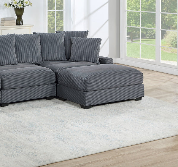 English Elm Contemporary 4-Piece Modular Sectional Set In Soft Corduroy - Versatile Living Room Furniture & Comfort B011S01157