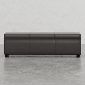 English Elm Lincoln Extra Large Storage Ottoman Bench with Child-Safety Hinge, Tanners Brown Vegan Leather, Solid Wood Craftsmanship B2732P253624