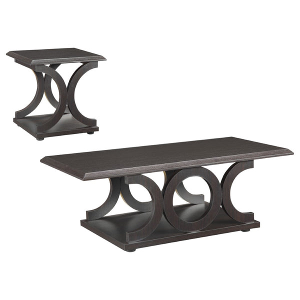 English Elm Fletcher Gloss White Lacquer Coffee and End Table Set for Modern Living Rooms B062S01666