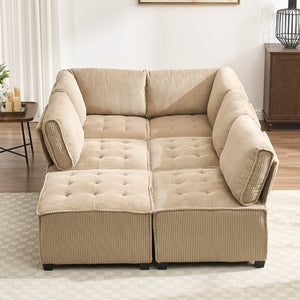 English Elm United We Win U-Shaped Modular Sectional Sofa - Cozy 6-Seat Couch With Reversible Chaise & Pet-Friendly Design W1568S00155-GIGA