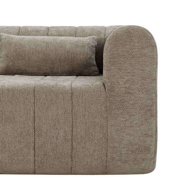 English Elm 145.5 Inch 4 Piece Modular Sectional Sofa Polyester Low Profile Living Room Couch Espresso N767P346281E