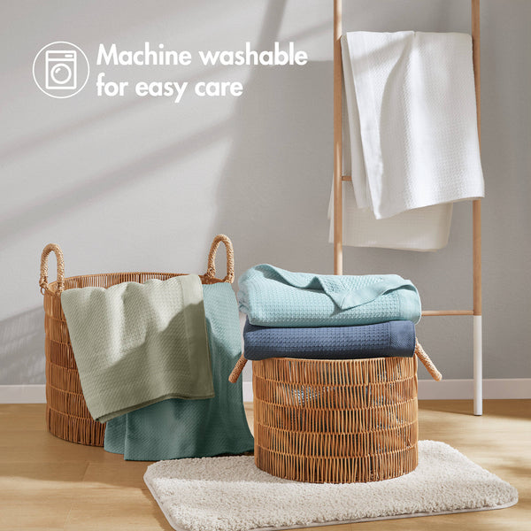 English Elm 1 Premium Twin Blanket Crafted from 100% Certified Egyptian Cotton for Luxurious Softness and Durability Sage Green 15.75 L x 12.6 W x 3.15 H B035P381291