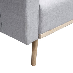 English Elm Elio Mid-century Modern Linen Living Room Set with Usb Ports Storage Pockets Light Gray B2749S00014