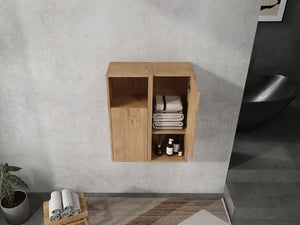 English Elm 24" Bathroom Side Cabinet - Wall-Mounted Design, Soft-Close Doors, Durable Plywood, Space-Saving Storage W999S00373
