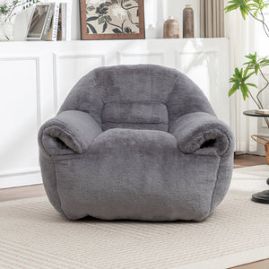 English Elm Bean Bag Chair – Plush Faux Fur Floor Sofa With Back Support For Ultimate Comfort In Any Room W2200P326889
