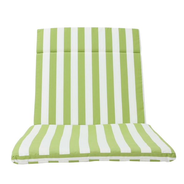 English Elm Christopher Knight Home® - 52005.00Cush-Grw Stylish Green-White Outdoor Chaise Lounge Cushion For Comfortable Patio Relaxation N775P230263K