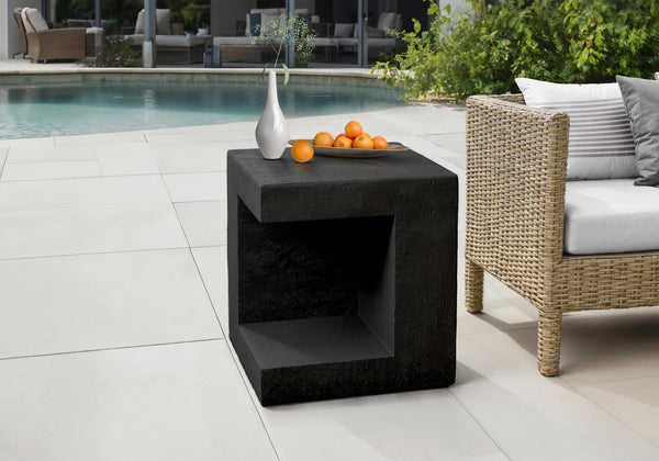 English Elm Accent Table Round Matte Finish Weather Resistant Magnesium Oxide Indoor Outdoor Side B2710P461688