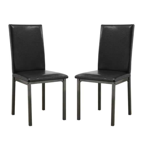 English Elm Set Of 2 Sleek Black Leatherette Side Chairs – Mid-Century Modern Elegance For Any Space B016P223059-GIGA