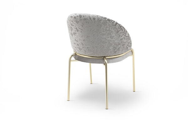 English Elm Onyx Luxurious Velvet & Chenille Accent Chair Light Gray with Gold Metal Legs — Elegant Durable Design B009P332652