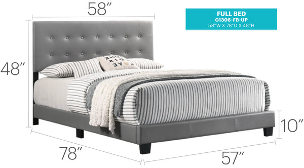 English Elm Stylish Velvet-Accented Queen Bed with Channel Tufting, Sturdy Wood Slats & Modern Timeless Design DARK GREY 5.5 L x 60 W x 25 H B078107974