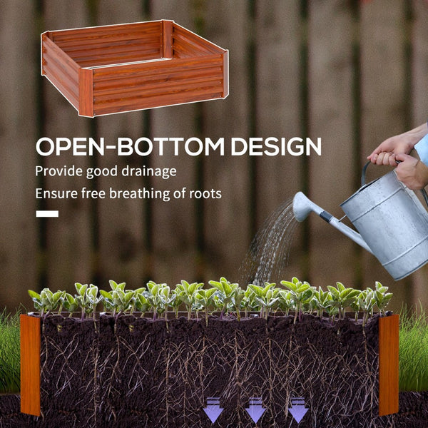 English Elm Metal Galvanized Steel Raised Garden Beds Set of Two for Vegetables Herbs Outdoor T3971P423902